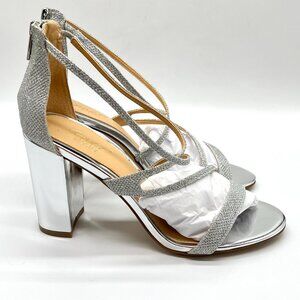 Jewel Badgley Mischka Womens Size 9 Gale Silver Dress‎ Sandals Heels Shoes